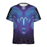 Dark Aries Zodiac Sign Print Men's Sports T-Shirt