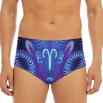Dark Aries Zodiac Sign Print Men's Triangle Swim Briefs