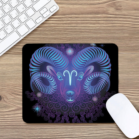 Dark Aries Zodiac Sign Print Mouse Pad