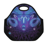 Dark Aries Zodiac Sign Print Neoprene Lunch Bag