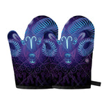 Dark Aries Zodiac Sign Print Oven Mitts