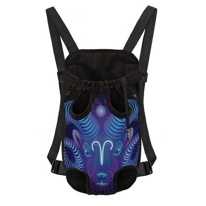 Dark Aries Zodiac Sign Print Pet Carrier Backpack