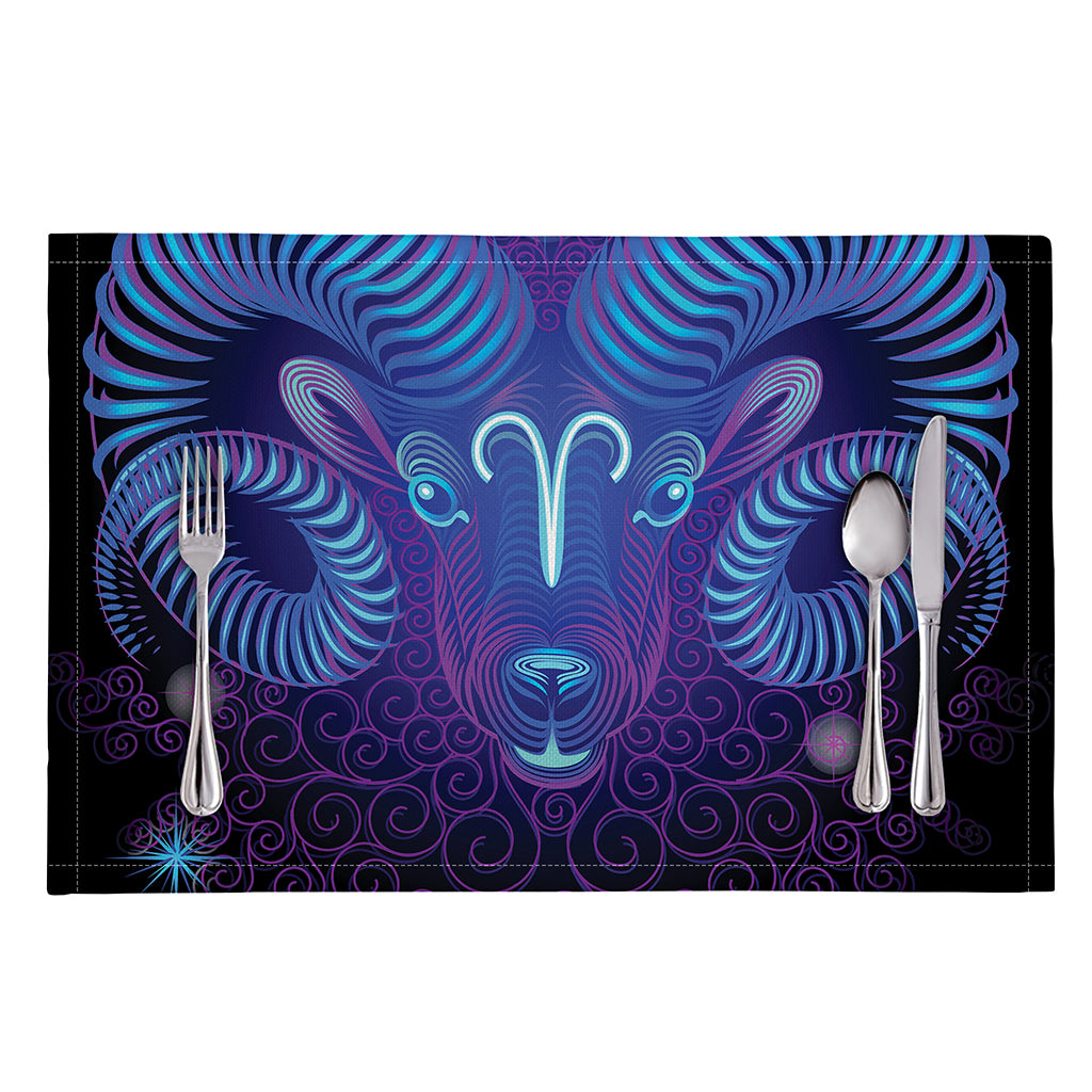 Dark Aries Zodiac Sign Print Placemat