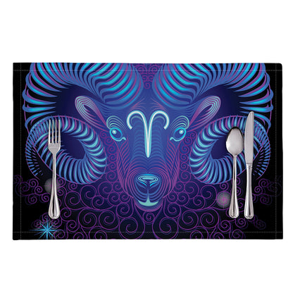 Dark Aries Zodiac Sign Print Placemat