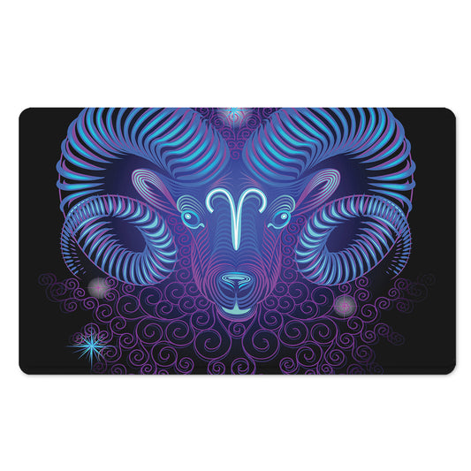 Dark Aries Zodiac Sign Print Polyester Doormat