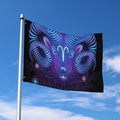 Dark Aries Zodiac Sign Print Polyester Flag