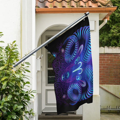 Dark Aries Zodiac Sign Print Polyester Flag