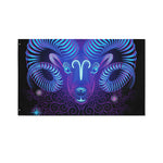 Dark Aries Zodiac Sign Print Polyester Flag