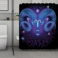 Dark Aries Zodiac Sign Print Polyester Shower Curtain