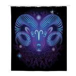 Dark Aries Zodiac Sign Print Polyester Shower Curtain