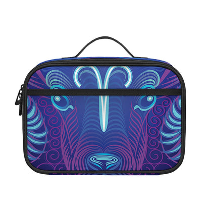 Dark Aries Zodiac Sign Print Portable Lunch Bag