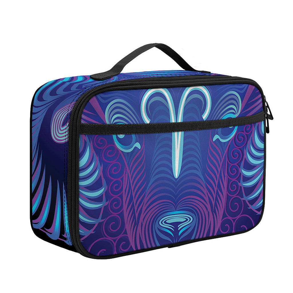 Dark Aries Zodiac Sign Print Portable Lunch Bag