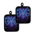 Dark Aries Zodiac Sign Print Pot Holders