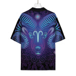 Dark Aries Zodiac Sign Print Rayon Hawaiian Shirt