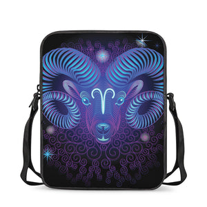 Dark Aries Zodiac Sign Print Rectangular Crossbody Bag