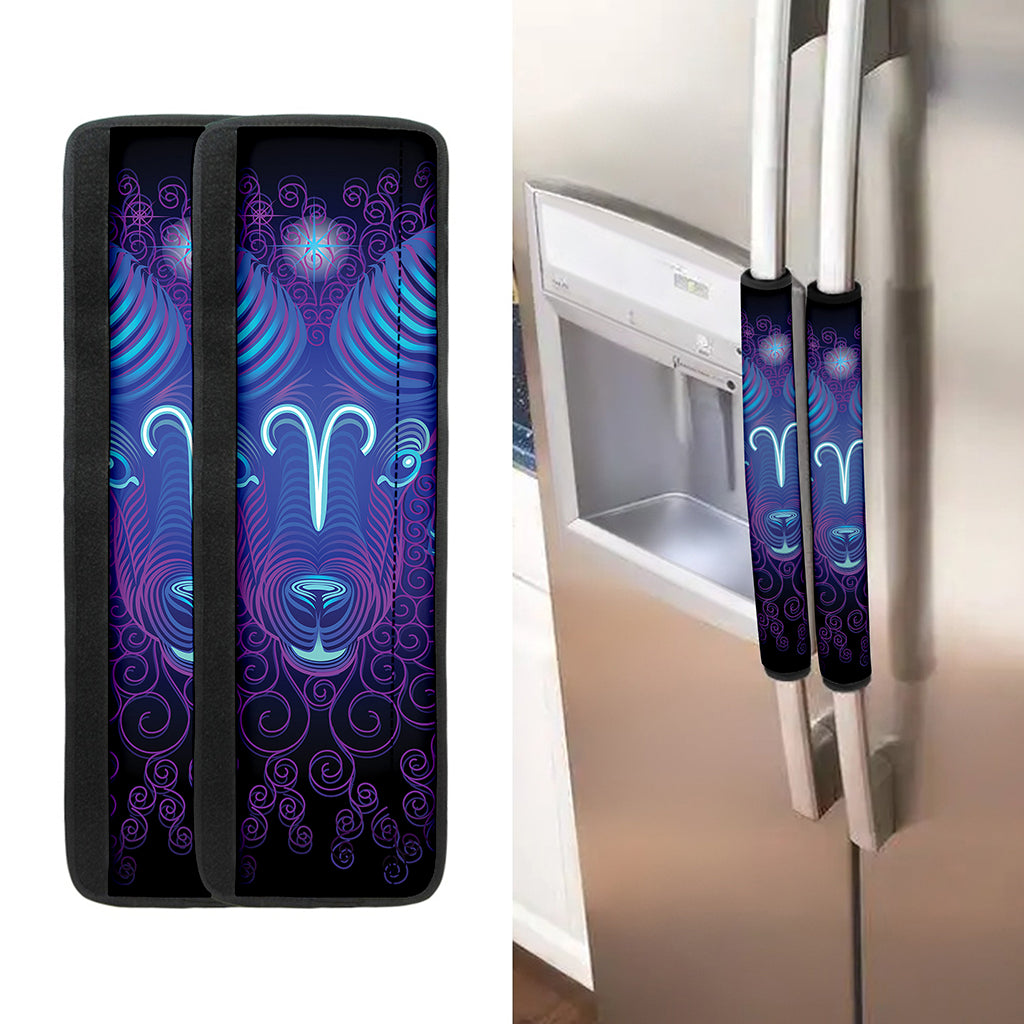 Dark Aries Zodiac Sign Print Refrigerator Handle Covers