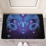 Dark Aries Zodiac Sign Print Rubber Doormat