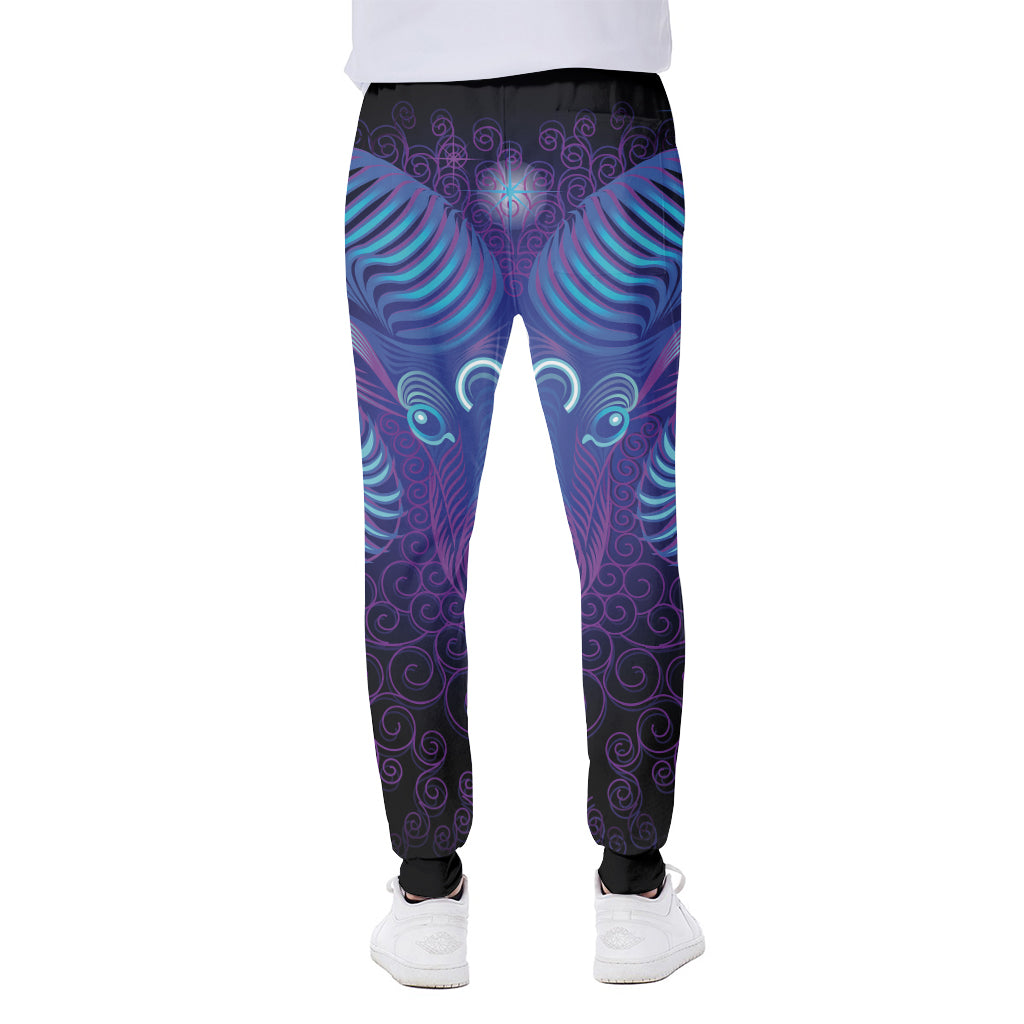 Dark Aries Zodiac Sign Print Scuba Joggers