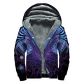 Dark Aries Zodiac Sign Print Sherpa Lined Zip Up Hoodie