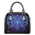 Dark Aries Zodiac Sign Print Shoulder Handbag