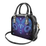Dark Aries Zodiac Sign Print Shoulder Handbag