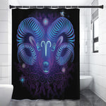 Dark Aries Zodiac Sign Print Shower Curtain