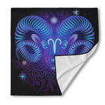 Dark Aries Zodiac Sign Print Silk Bandana