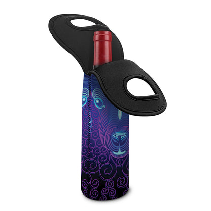 Dark Aries Zodiac Sign Print Single Neoprene Wine Tote