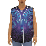Dark Aries Zodiac Sign Print Sleeveless Baseball Jersey