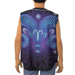 Dark Aries Zodiac Sign Print Sleeveless Baseball Jersey