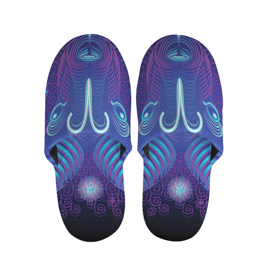 Dark Aries Zodiac Sign Print Slippers