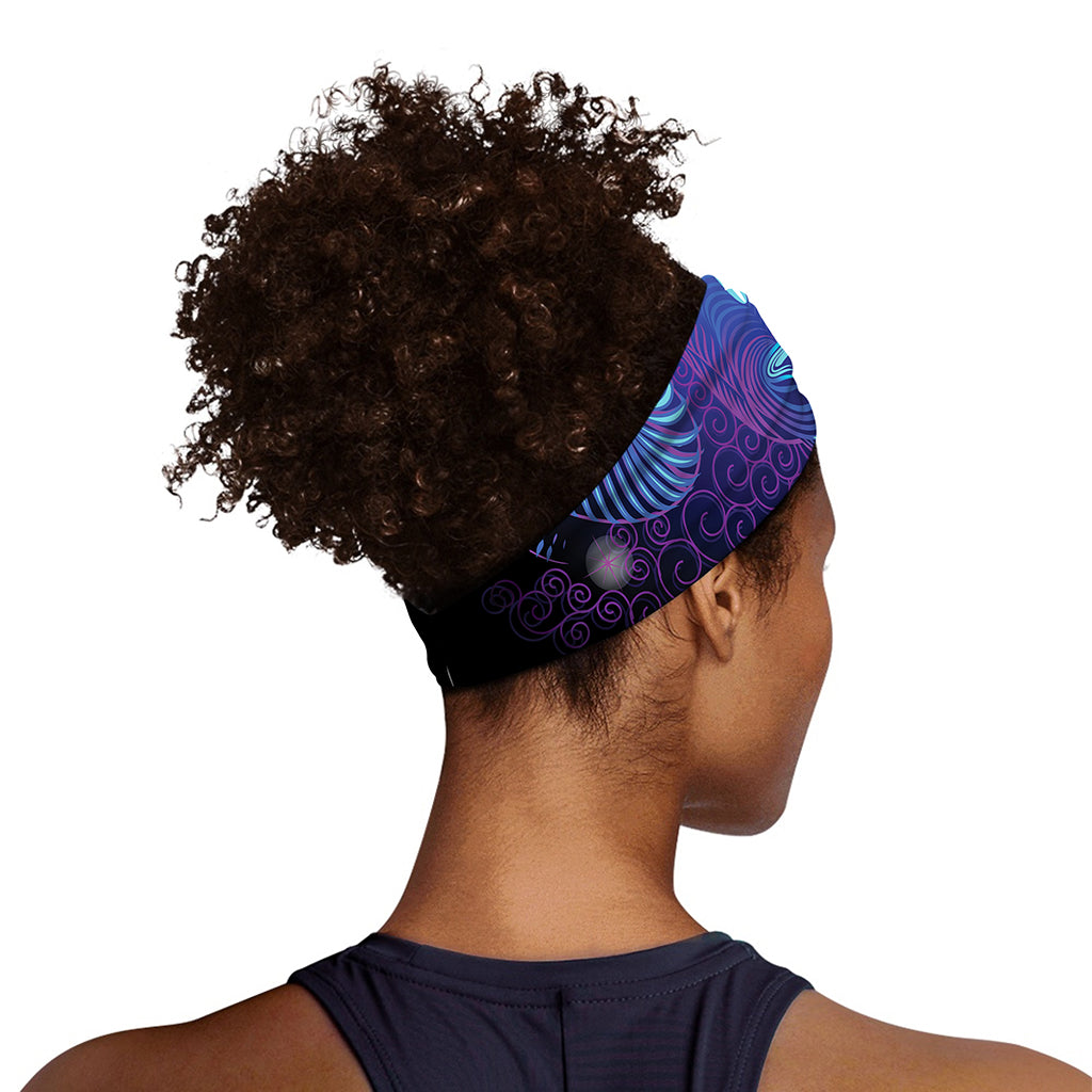 Dark Aries Zodiac Sign Print Sports Headband