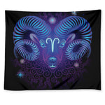 Dark Aries Zodiac Sign Print Tapestry