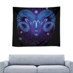 Dark Aries Zodiac Sign Print Tapestry