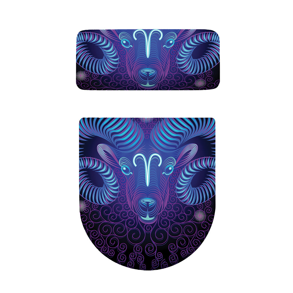 Dark Aries Zodiac Sign Print Toilet Lid And Tank Cover Set