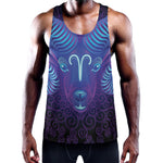 Dark Aries Zodiac Sign Print Training Tank Top