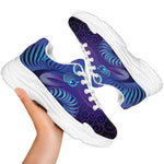 Dark Aries Zodiac Sign Print White Chunky Shoes