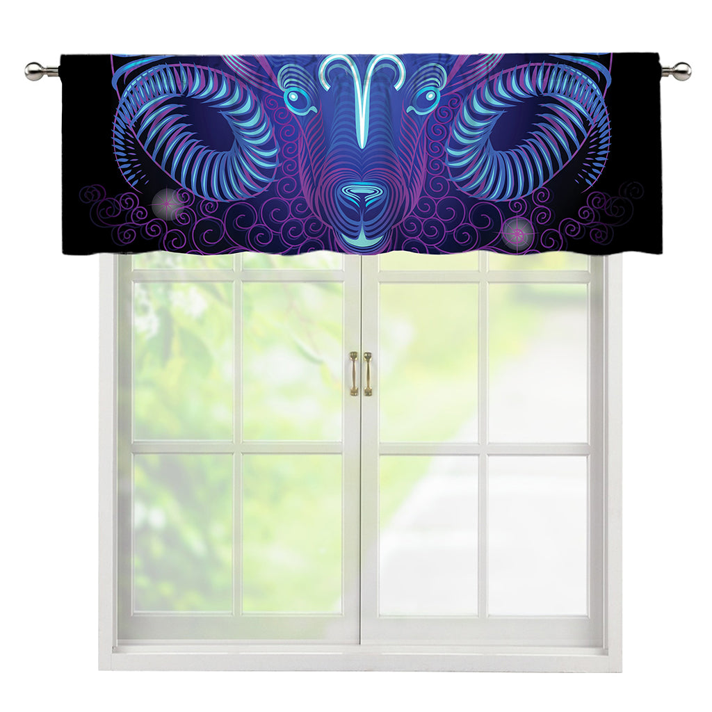 Dark Aries Zodiac Sign Print Window Valance