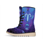 Dark Aries Zodiac Sign Print Winter Boots