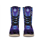 Dark Aries Zodiac Sign Print Winter Boots