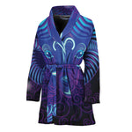 Dark Aries Zodiac Sign Print Women's Bathrobe