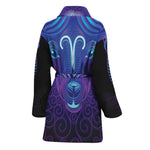 Dark Aries Zodiac Sign Print Women's Bathrobe