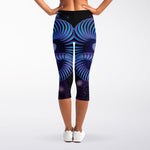 Dark Aries Zodiac Sign Print Women's Capri Leggings
