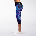 Dark Aries Zodiac Sign Print Women's Capri Leggings