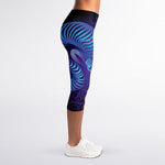 Dark Aries Zodiac Sign Print Women's Capri Leggings