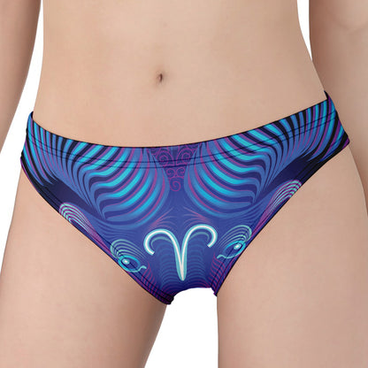 Dark Aries Zodiac Sign Print Women's Panties