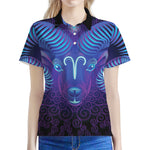 Dark Aries Zodiac Sign Print Women's Polo Shirt