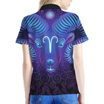 Dark Aries Zodiac Sign Print Women's Polo Shirt