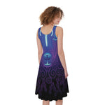 Dark Aries Zodiac Sign Print Women's Sleeveless Dress