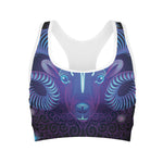 Dark Aries Zodiac Sign Print Women's Sports Bra